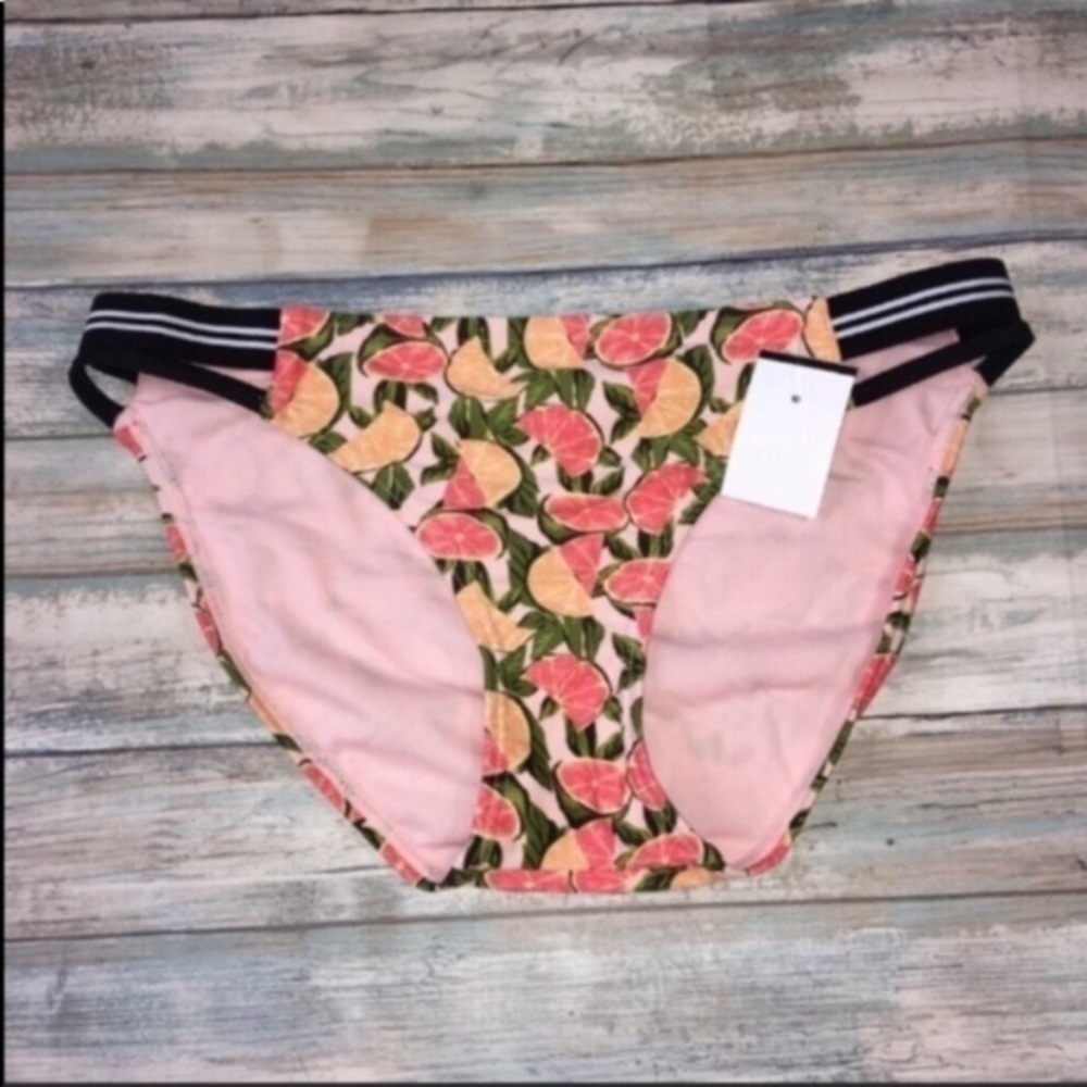 Xhilaration Citrus Print Bikini Bottom Women’s Medium Tropical Fruit Pink Orange - Picture 3 of 6